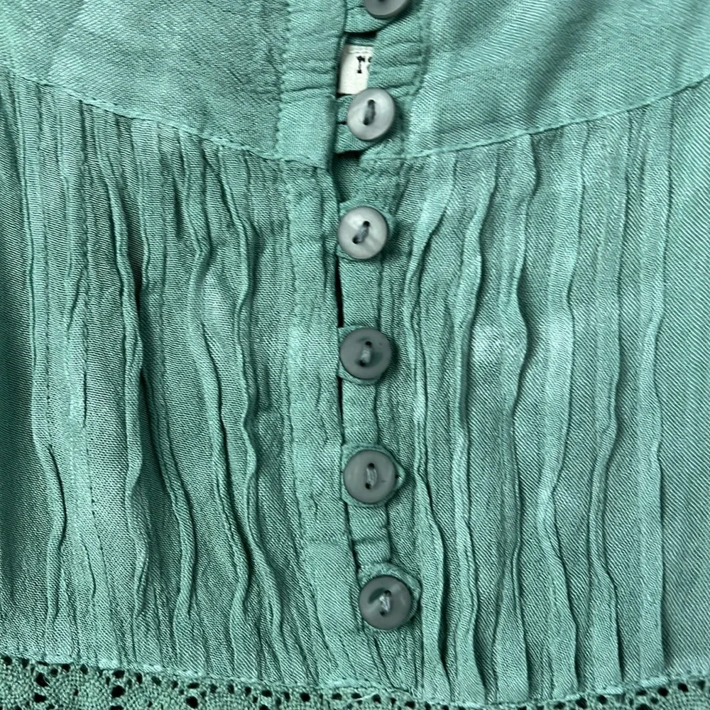 Dusty boho green boutique dress size M - Picture 6 of 8
